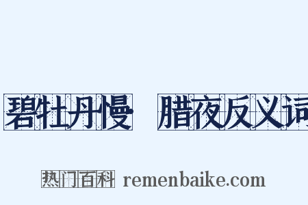 碧牡丹慢·腊夜反义词是什么意思的图片